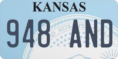 KS license plate 948AND
