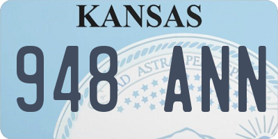 KS license plate 948ANN