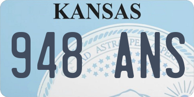 KS license plate 948ANS