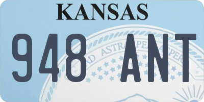 KS license plate 948ANT