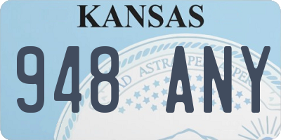 KS license plate 948ANY