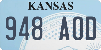 KS license plate 948AOD