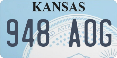 KS license plate 948AOG