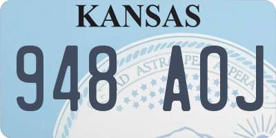 KS license plate 948AOJ