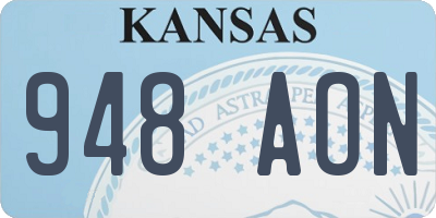 KS license plate 948AON