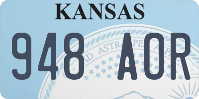KS license plate 948AOR