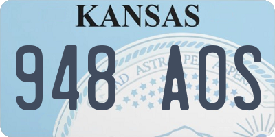 KS license plate 948AOS