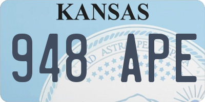KS license plate 948APE