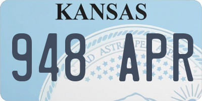 KS license plate 948APR