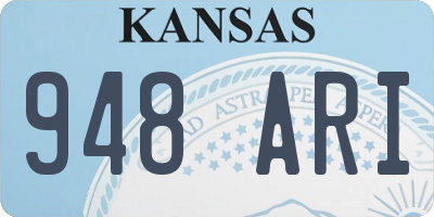 KS license plate 948ARI