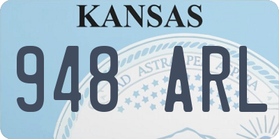 KS license plate 948ARL