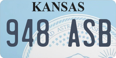 KS license plate 948ASB