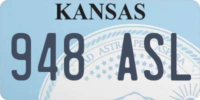 KS license plate 948ASL