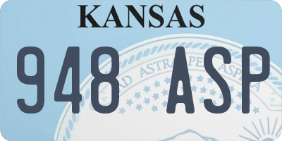 KS license plate 948ASP