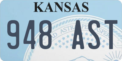 KS license plate 948AST