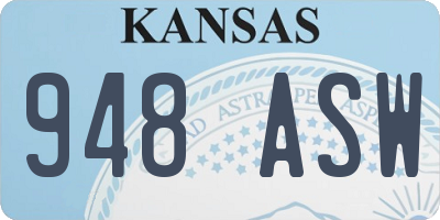KS license plate 948ASW