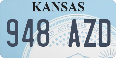 KS license plate 948AZD