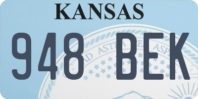 KS license plate 948BEK