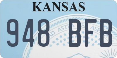 KS license plate 948BFB