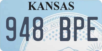 KS license plate 948BPE