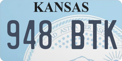 KS license plate 948BTK