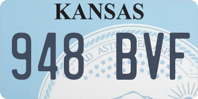 KS license plate 948BVF