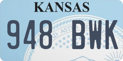 KS license plate 948BWK