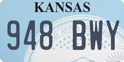 KS license plate 948BWY
