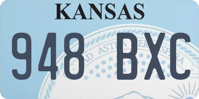 KS license plate 948BXC