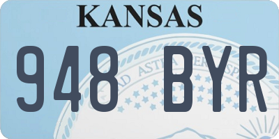KS license plate 948BYR