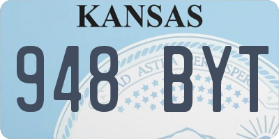 KS license plate 948BYT