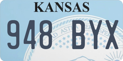 KS license plate 948BYX