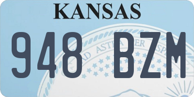KS license plate 948BZM