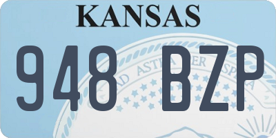 KS license plate 948BZP