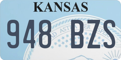 KS license plate 948BZS