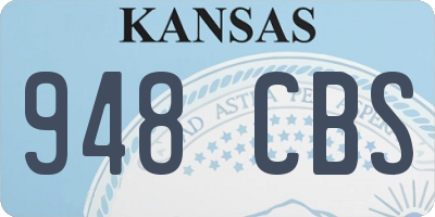 KS license plate 948CBS
