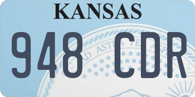 KS license plate 948CDR