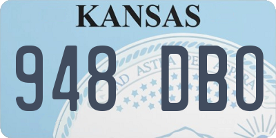 KS license plate 948DBO