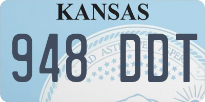 KS license plate 948DDT