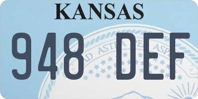 KS license plate 948DEF