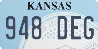 KS license plate 948DEG