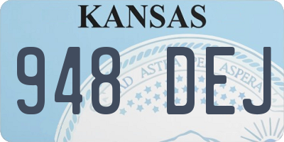 KS license plate 948DEJ