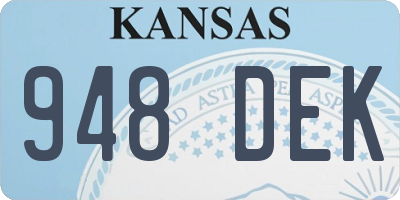 KS license plate 948DEK