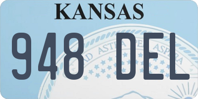 KS license plate 948DEL