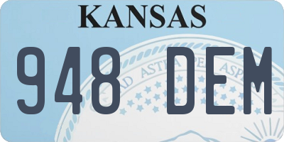 KS license plate 948DEM