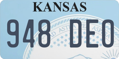 KS license plate 948DEO