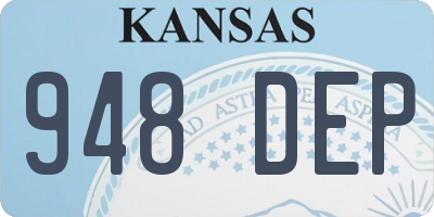 KS license plate 948DEP