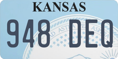 KS license plate 948DEQ
