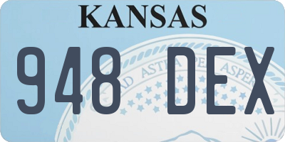KS license plate 948DEX