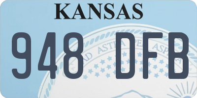 KS license plate 948DFB